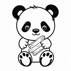 a panda eating a popsicle