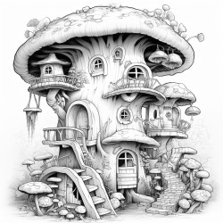 leprechaun in a mushroom treehouse
