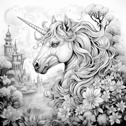 magical forest with flying unicorns