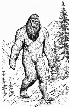 a trademark free unique image of sasquatch walking that i can use for my labels