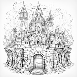 a fantasy fire castle