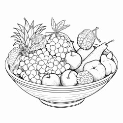a bowl of all kinds of different fruits bananas strawberries pears grapes kiwi apples oranges etc