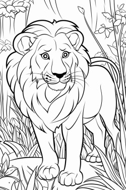 lion in the jungle