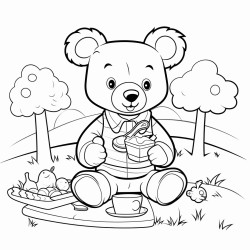 a teddy bear having a picnic