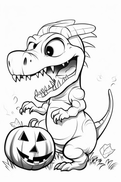 dinosaurio salvaje en halloween
