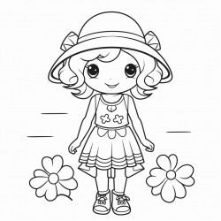 cute summer girl to coloring