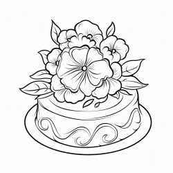 flower shaped cake decorative with flowers placed on top