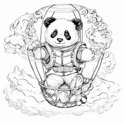 panda parachuting