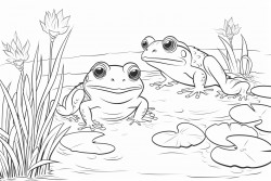 frogs in pond