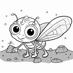 an antlion digging a pit to trap asteroids adorable characters