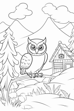 paysage dautomne avec un hibou et un colier