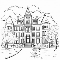college building surrounded by garden