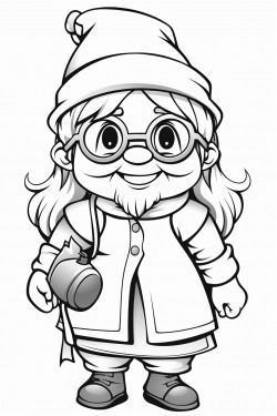 a cute dwarf grandma wears glasses c