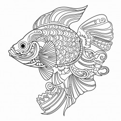 fighter fish with ornate patterns