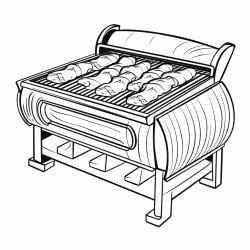 a slab of ribs on a grill