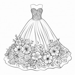 wedding dress with floral notes