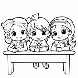 happy friends in school