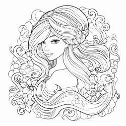sirene da colorare disegnata a mano