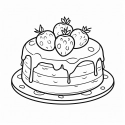 a cute cake with strawberries