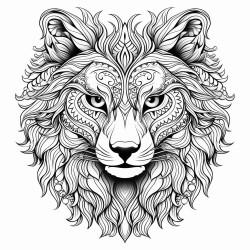 detailed line art animal mandala sytle suited for coloring book