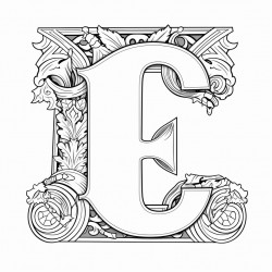 capital english alphabet black and white