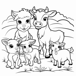 create 10 cute farm animals for kids age between 58 years