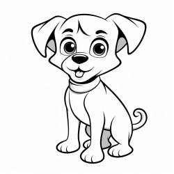 oneheaded cute dog coloring page no background but can color a lot