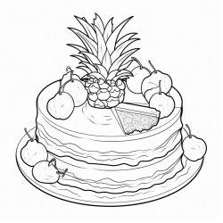 hummingbird cake with peaces of pineapple banana