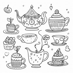 whimsical tea party treats with teacupshaped cupcake