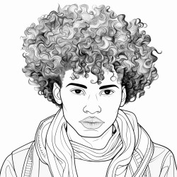 black boy with curly hair