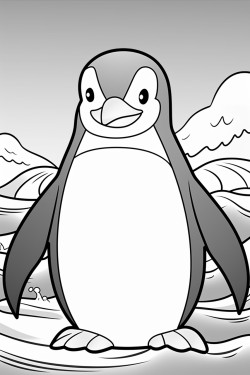 a  penguin in the ocean