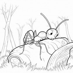 an ant in the forest