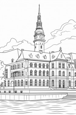 burnt town hall building in hamburg