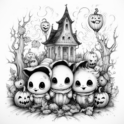 spooky cute halloween pages with cute spooky ghosts