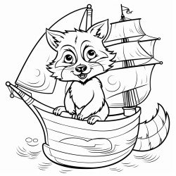 racoon in ship