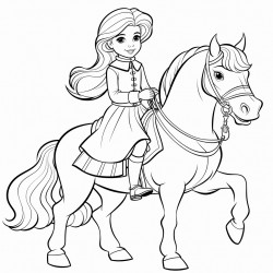 a old girl riding a big horse