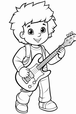 musican playing guitar coloring pages