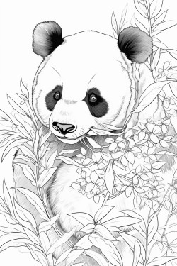 panda eating leaves