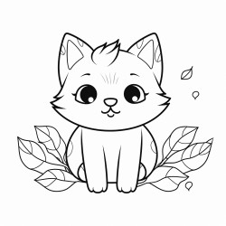 cat cushion leaves