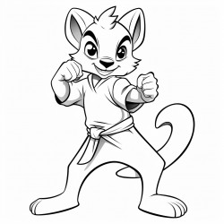 a cartoon kangaroo karate kicking