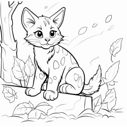 a cat in fall colorful leaves