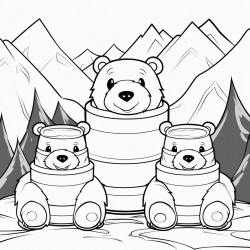 bears shaped like beer barrels in the mountains