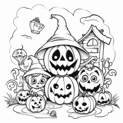 halloween theme coloring book photo