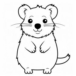 a full body coloring page of a quokka