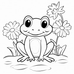 frog in a flower