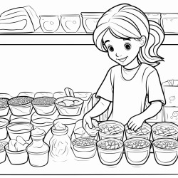 a child buying spices in the traditional market