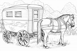 horse trailer with horses