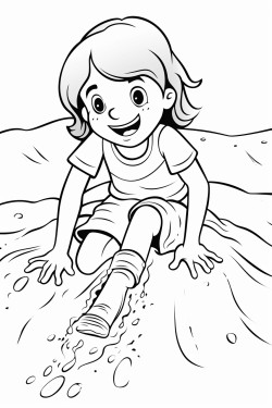 girl falling down sand dune