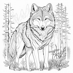 a wolf in the forest