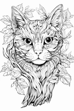 una gata subida en un rbol